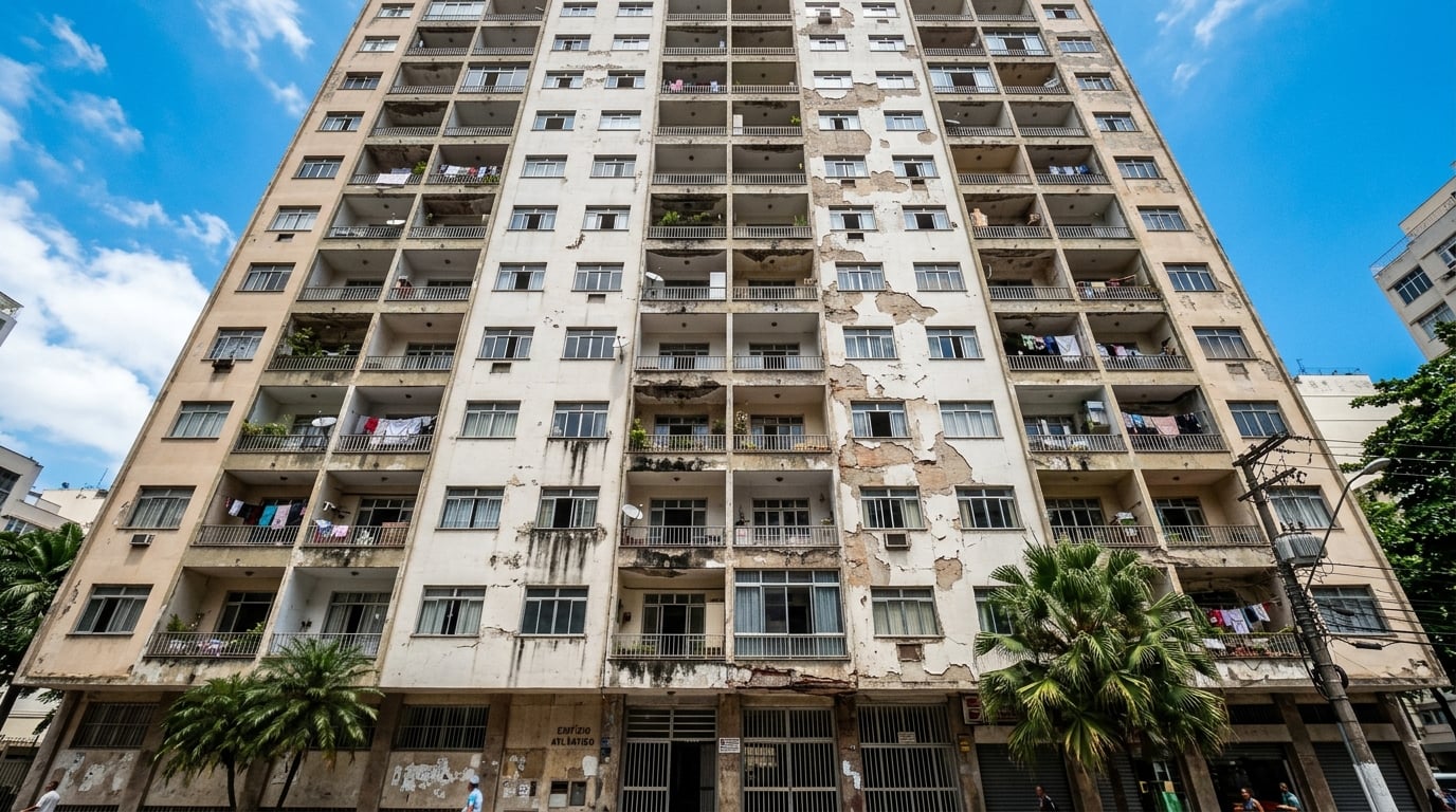 Fachada de edifício necessitando autovistoria predial no Rio de Janeiro